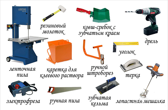 Инструменты для кладки шлакоблоков